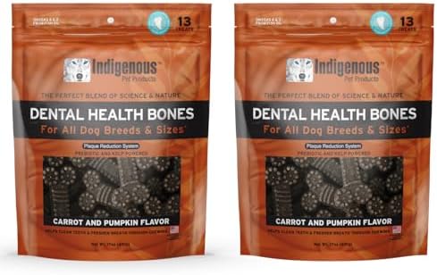 Indigenous Pet Dental Health Bones - Carrot & Pumpkin, 2-Pack (17 oz Each) by IndigenousPetProducts