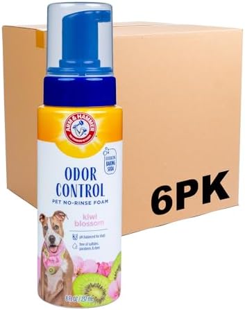 Arm & Hammer Odor Control No-Rinse Dog Foam, Kiwi Blossom, 8 Fl Oz, 6-Pack by ArmHammer