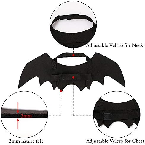 Pet Cat Bat Wings for Halloween Party Decoration, Puppy Collar Leads Cosplay Bat Costume,Cute Puppy Cat Dress Up Accessories - Image 4