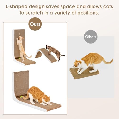 EHEYCIGA Cardboard Cat Scratcher for Indoor Cats, 32 Inch, White - Image 4