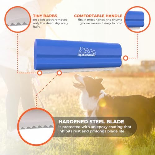 EquiGroomer 5-Inch Undercoat Deshedding Brush for Dogs & Cats, Blue - Image 4