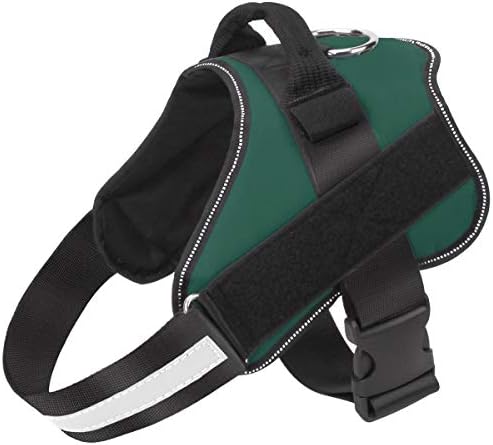 Bolux Dog Harness, No-Pull Reflective Dog Vest, Breathable Adjustable Pet Harness with Handle for Outdoor Walking - No More Pulling, Tugging or Choking (Dark Green, L) by Bolux
