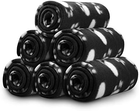 Comsmart Dog Blankets, 6 Pack Fleece Pet Blankets, 24x28 Inches, Black by Comsmart