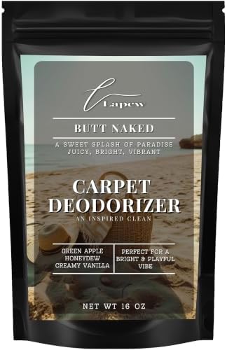 Lapew Butt Naked Carpet Deodorizer Powder - Pet Safe Freshener for Vacuuming | Scented Odor Eliminator for Home | 16 oz by Lapew