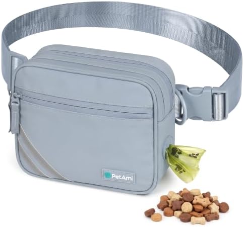 PetAmi Dog Walking Bag, 3-in-1 Crossbody Fanny Pack Treat Pouch, Light Blue by PetAmi