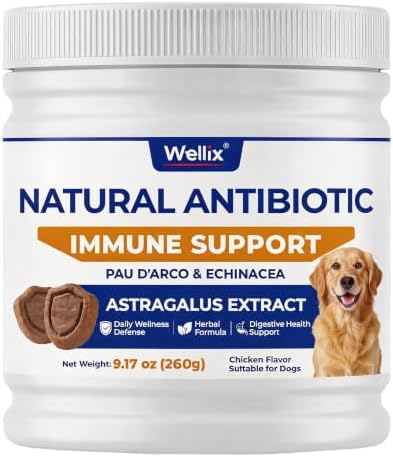 Wellix Natural Antibiotics Chews for Dogs, Immune Support 9.17oz by Wellix