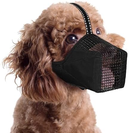 Dog Muzzle, Adjustable Soft Mesh Muzzle Anti-Biting, Chewing, Scavenging by Pawfun