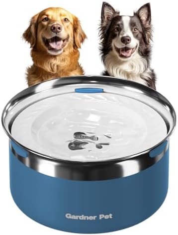 Gardner Pet Dog Bowls 1 Gallon (3.85L) Stainless Steel Dog Water Bowl by GardnerPet