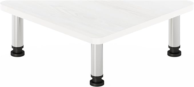 Furinno Turn-N-Tube Triangle Corner Monitor Riser, White Monitor Stand Riser, Laptop Stand for Desk, Office Desk Accessories, Desk Organizers and Accessories, White Wood - Image 7