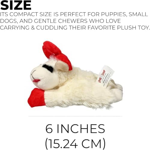Multipet Lamb Chop Dog Plush Toy with Santa Hat - Squeaky Toy - Image 2