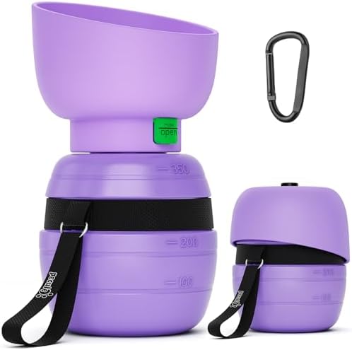 Pecute Portable Dog Water Bottle, 2 in 1 Cat Dog Travel Water Bottle Bowl Leakproof with Double Seal, BPA Free, Lightweight, Pet Small Animal Water Bottel Dispenser for Outdoor Walking Hiking Travels by pecute