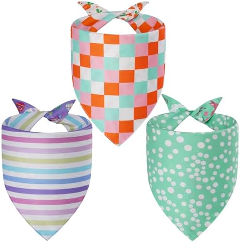 Easter Dog Bandanas Small 3PCS, 6 Pattern Scarf for Boy and Girl - Image 2