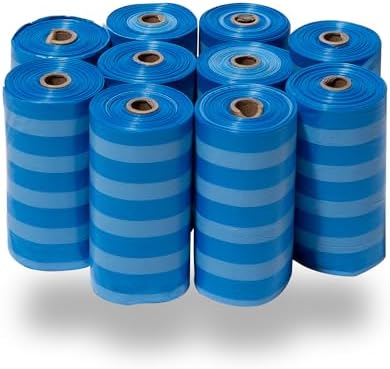 Best Pet Supplies Poop Bags for Dogs - Blue Strips, 150 Count by BestPetSuppliesLLC