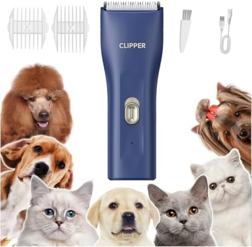 Dog Clippers,Quiet Washable USB Rechargeable Cordless Dog Grooming Kit,Electric Pets Hair Trimmers Shaver Shears for Dogs and Cats by Tileon