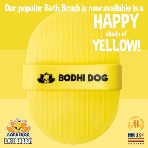 Bodhi Dog Shampoo Brush - Pet Grooming & Bath Supplies for Dogs and Cats - Bath Brush for Long & Short Hair - Premium Scrubber for Shower, Showerhead, Sprayer & Bathing (One Pack, Yellow) - Image 2