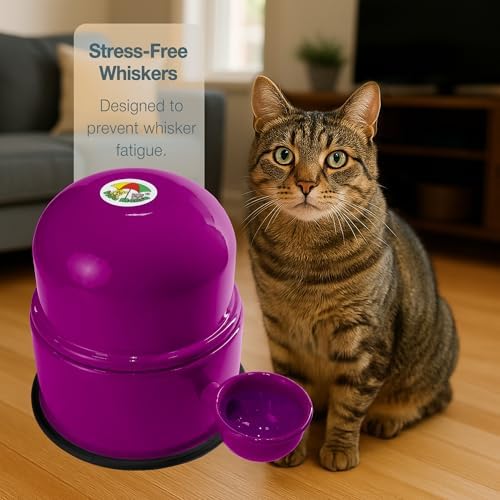 Pet Water Dispenser for Dogs and Cats, 47.3 oz – Gravity-Fed Aluminum Water Bowl, Prevents Wet Fur, Provides Continuous Fresh Water, Electrostatic Coated Finish, Vida Mansa (Violet) - Image 6