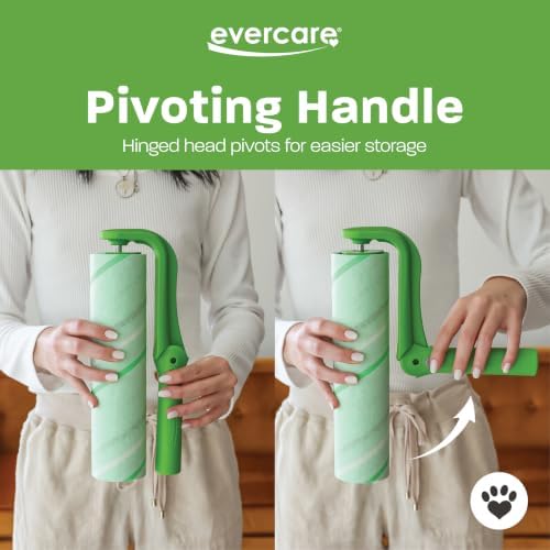 Evercare Ultra Sticky Pet Mega Lint Roller Value Pack, Manual Clothes & Furniture Cleaner with Handle and 2 Refills, 50 Sheets Each - Image 6