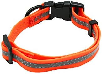 Nimble Reflective Waterproof Dog Collar Adjustable Odor Resistant Easy Clean Pet Collar for Small Medium Large Dogs Night Walking Outdoor Rainy Use (Small (9.45”-14.17”inches), Orange) - Image 2