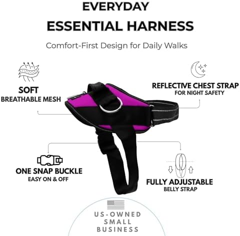 ShawnCo Essential Dog Harness, No-Pull Pet Vest (Orchid,XL) - Image 2