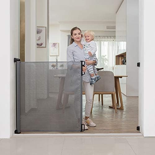 EasyBaby Extra Wide and Extra Tall Retractable Baby Gate Extends up to 71" Wide, 39.3" (100cm) Tall, Grey/Pet Retractable Gates for Stairs, Doorways, Hallways, Indoor and Outdoor - Image 3