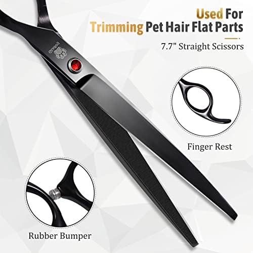 Dog Grooming Scissors Kit with Safety Round Tips, GLADOG Professional 5 in 1 Grooming Scissors for Dog and cat - Image 3