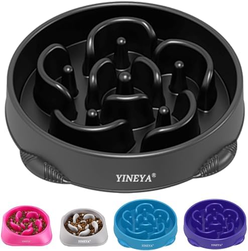 YINEYA 4 Cups Slow Feeder Dog Bowls Large Breed, Anti-Choking Pet Supplies, Maze Dog Food Bowl, Puzzle Feeder That Slow Down Eating by YINEYA