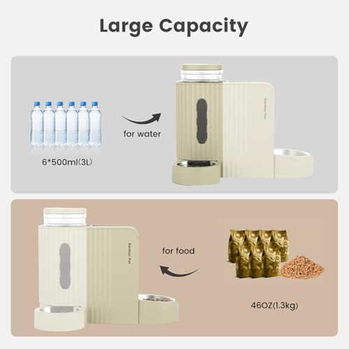 Gravity Automatic Cat Feeder, Water & Food Dispenser Set, Stainless Bowls - Image 3