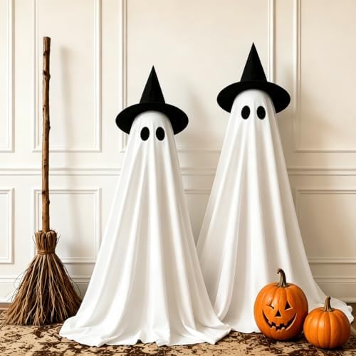 DAZONGE 2-Pack Halloween Ghost Decorations Outdoor with Remote Lights - Image 4