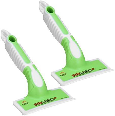 FurDozer Pet Hair Remover & Auto Detailing Tools - Cat & Dog Hair Remover for Carpets, Car Interiors, Couches, Bedding, & Pet Furniture (Green, (2 Pack) - X6) by NeaterPetBrands