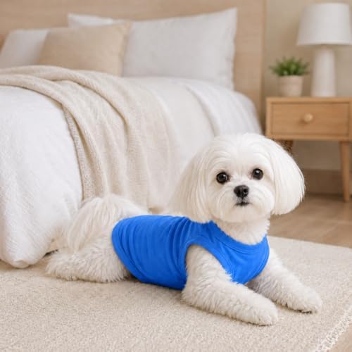 Pet Clothes Dog Clothing Blank T-Shirt Tanks Top Vests for Small Middle Large Size Dogs 100% Cotton Dog Summer Vest Classic (XXXL, Blue) - Image 6