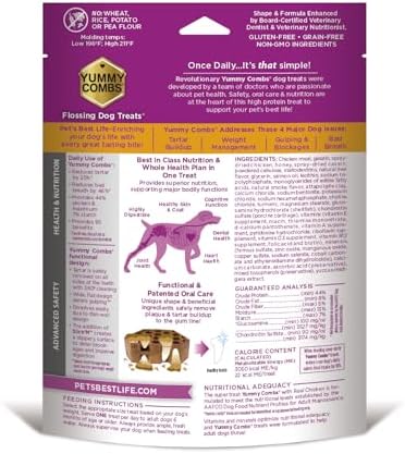Yummy Combs Dog Dental Treats – Vet VOHC Approved, Removes Tartar & Cleans Teeth – Yummy High Protein Chicken Treat for Extra Small Dogs (Mini Pack, 30 Count) - Image 2