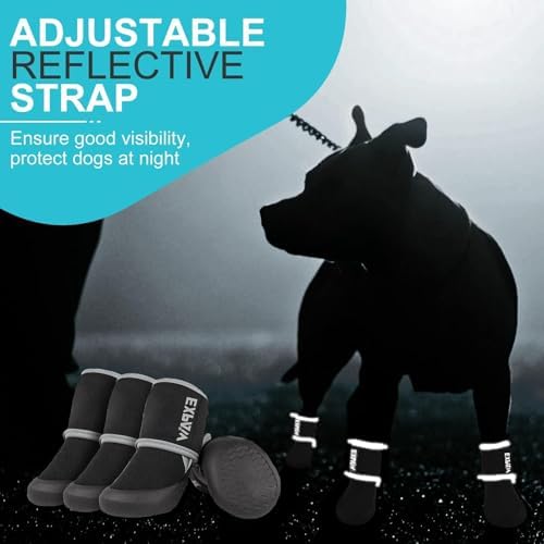 EXPAWLORER Waterproof Dog Shoes for Small Medium Large Dogs, Summer Dog Shoes for Hot Pavement, Hiking Walking, Reflective Dog Booties for Outdoor Snow Rain Days, Anti-Slip Dog Boots & Paw Protectors - Image 6