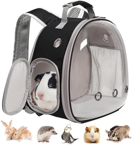 Guinea Pig Backpack, Space Capsule Bubble Window Small Animal Backpack for Guinea Pig, Bird Bunny Rabbit by LightUpYourPetsLife