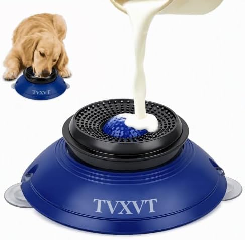 Rolling Lick Feeder Ball Bowl with Suction Cups Anti Slip Slow Feeder Interactive Puzzle Enrichment Toy for Dogs Cats Suitable for Wet Food Yogurt Bone Broth Nutrient Liquid (Blue) by Unknown