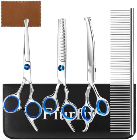 Dog Grooming Scissors Set, Professional Pet Grooming Shears, Blue by Unknown