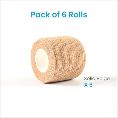 WePet Pet Wrap, Self-Adhesive, Only Sticks to Itself, Non-Woven Tape for Dog Legs, Paws, Wounds, First Aid Cohesive Gauze for Horse, Cat, Bird, Animal, 6 Rolls, 2 Inch, Solid Color - Image 2