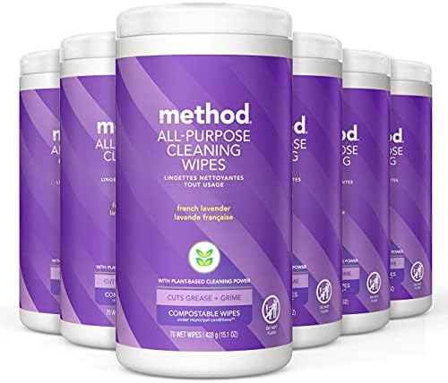 method All-Purpose Cleaning Wipes, French Lavender, 70 Count, 6 Pack by method