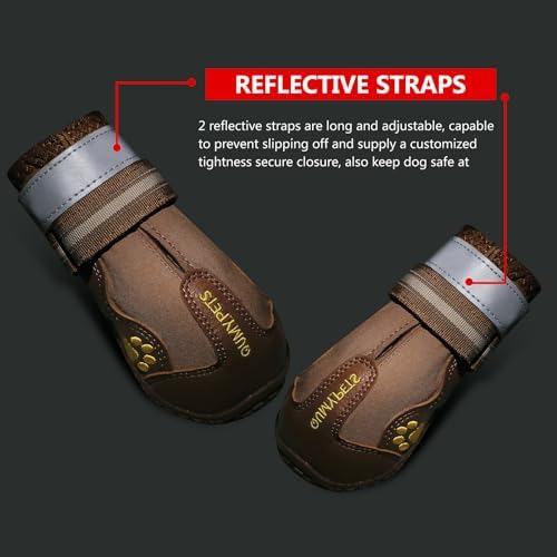 QUMY Dog Shoes for Hot Pavement, Dog Snow Boots & Paw Protectors for Winter - Image 5