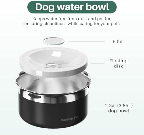 Gardner Pet Dog Bowls 1 Gallon (3.85L) Stainless Steel Dog Water Bowl - Image 4
