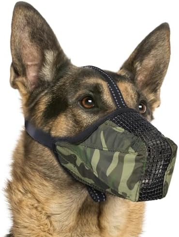 Dog Muzzle, Adjustable Soft Mesh Muzzle Anti-Biting, Chewing, Scavenging by Pawfun