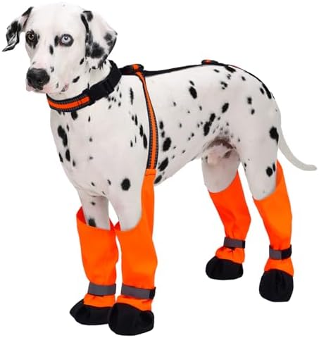 Dog Suspender Boots, Anti-Slip & Fall Waterproof Dog Shoes Leggings, Dog Paw Protector for Small Medium Dogs, Adjustable Dog Boots Pet Shoes for Outdoor Walking by LETSQK