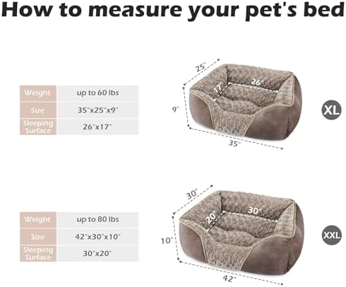 INVENHO X-Large Dog Bed Rectangle Washable Orthopedic Soft Calming Sleeping Durable Pet Cuddler with Anti-Slip Bottom - Image 3