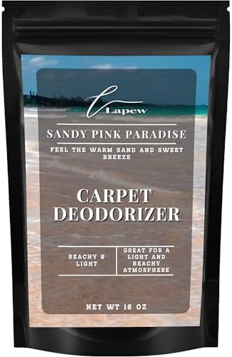 Lapew Sandy Pink Paradise Carpet Deodorizer Powder - Pet Safe Freshener for Vacuuming | Scented Odor Eliminator for Home | 16 oz by Lapew