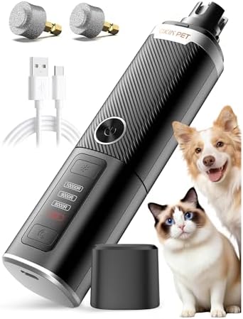 Dog Nail Grinder Whisper Quiet & Safe for Sensitive Dogs and Cats by Ckinpet