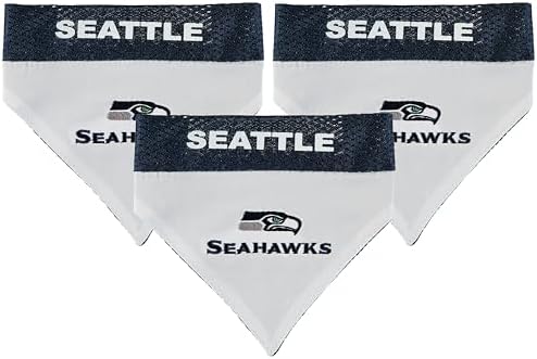 Pets First NFL Dog Bandana - Seattle Seahawks Reversible PET Bandana. 2 Sided Sports Bandana with a Premium Embroidery Team Logo, Large/X-Large. - 2 Sizes & 32 NFL Teams Available (Pack of 3) by PETSFIRST