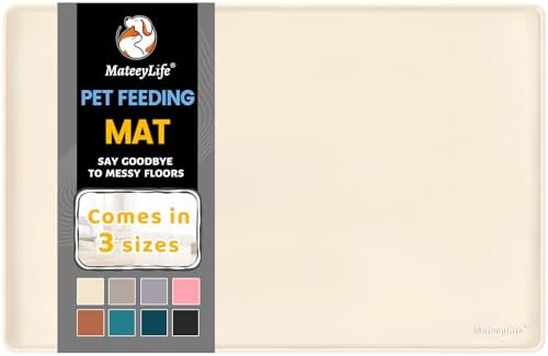 MateeyLife Silicone Cat & Dog Food Mat for Floors Waterproof, Anti-Slip Dog Bowl Mats for Food and Water, Pet Feeding Mats with Lip to Prevent Spills, Pet Placemat for Messy Drinkers to Protect Floors by MateeyLife