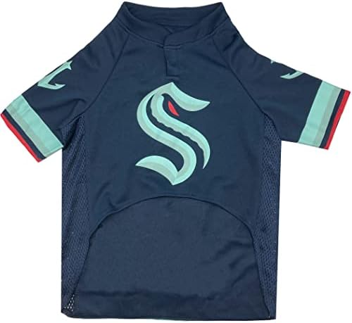 NHL Seattle Kraken Jersey for Dogs & Cats. - Size: Medium. Best PET Jersey for the NEW HOT Ice Hockey Team for Puppies, Large Dogs, Kittens & Large Cats - Image 2