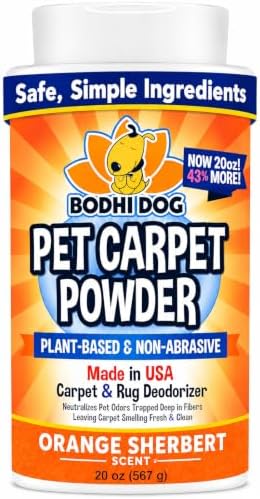 Bodhi Dog Natural Carpet Deodorizer Powder - Dry Pet Smell Eliminator & Urine Odor Remover - Loosens Fur & Dirt - Plant-Based Room Freshener for Vacuuming Home - Orange Sherbert (Pack of 1) by BodhiDog