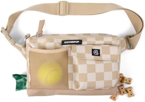 Cleverpup Walk & Train 2-in-1 Dog Walking Bag - Hands-Free, Checkerboard by Cleverpup