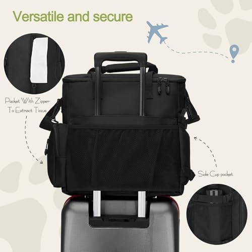 LARIPOP Dog Travel Bag Airline Friendly for Small Medium Large Dogs, Pet Travel Organizer with Collapsible Bowls Food Containers Mat, Waterproof Portable Tote for Dog Outdoor Travel - Image 5
